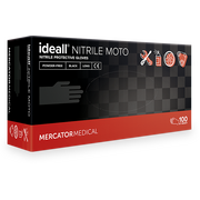 Mercator ideall® nitrile moto fekete hosszított vizsgálókesztyű - XL - Fekete