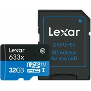 Lexar microSDHC 633x 95MB/s UHS-I 32GB sa USB 3.0 Reader čitač kartica i memorijska kartica sa adapterom LSDMI32GBB1EU633R